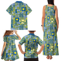 Palau Ungil Kurismas Family Matching Tank Maxi Dress and Hawaiian Shirt Pacific Patchwork Xmas Vibes - Polynesian Pride