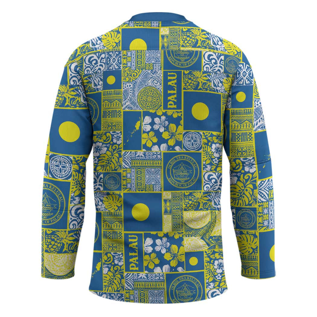Palau Ungil Kurismas Hockey Jersey Pacific Patchwork Xmas Vibes - Polynesian Pride