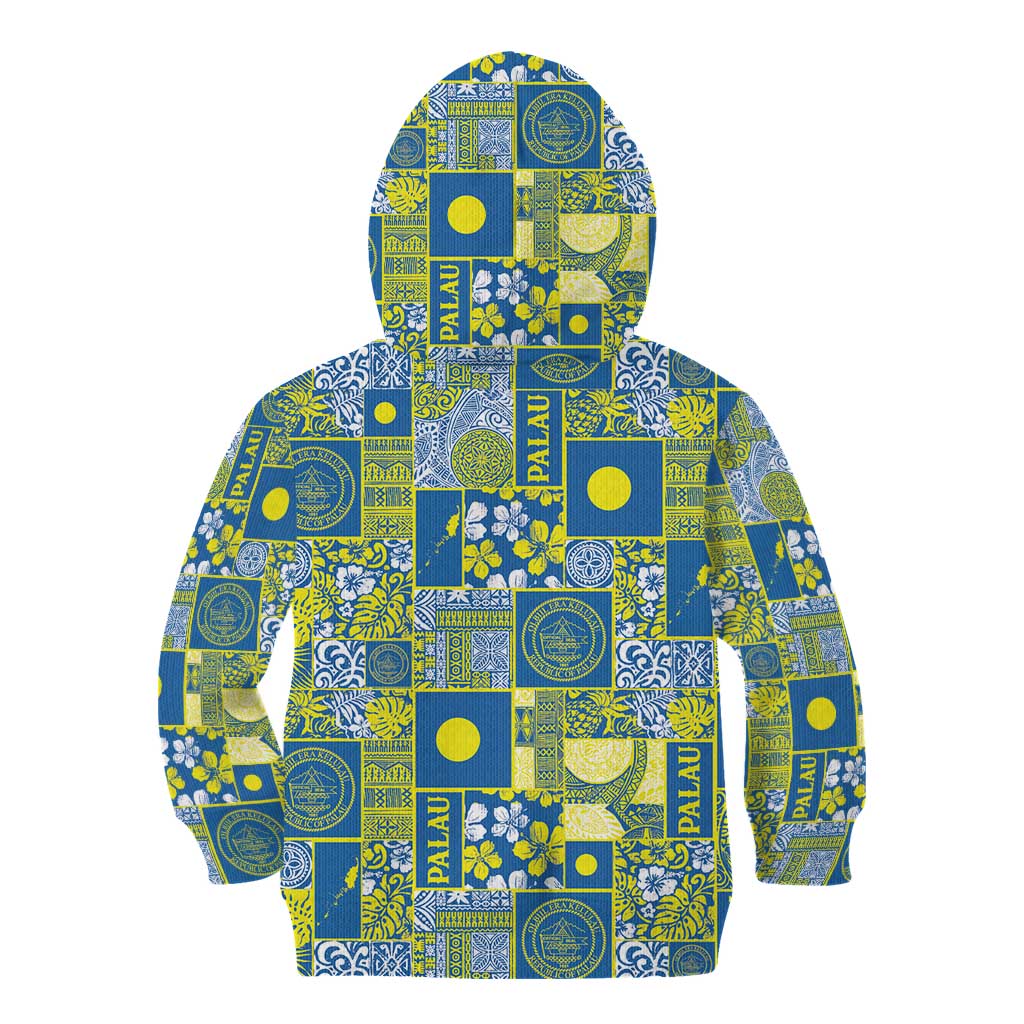 Palau Ungil Kurismas Kid Hoodie Pacific Patchwork Xmas Vibes - Polynesian Pride