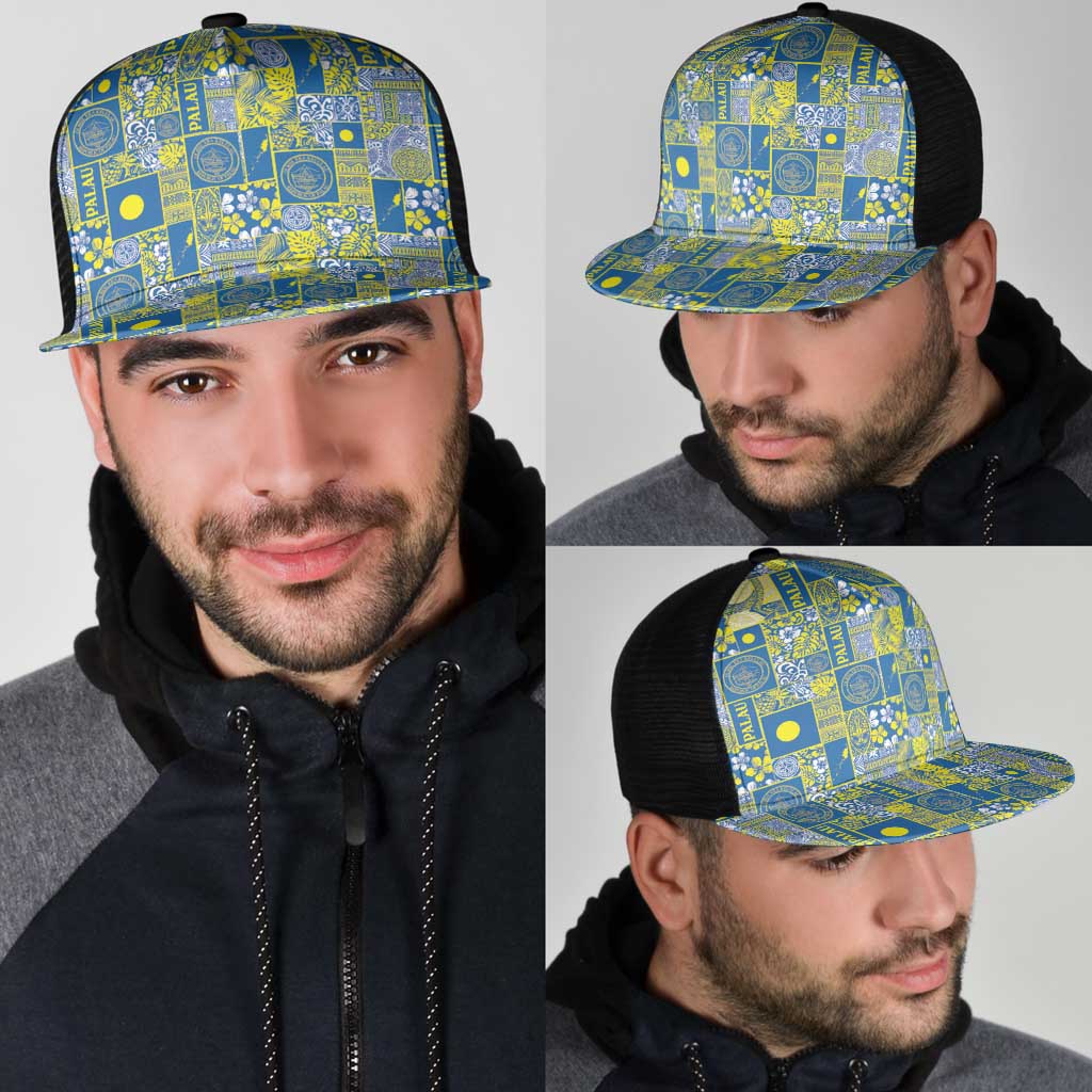 Palau Ungil Kurismas Mesh Trucker Cap Pacific Patchwork Xmas Vibes - Polynesian Pride