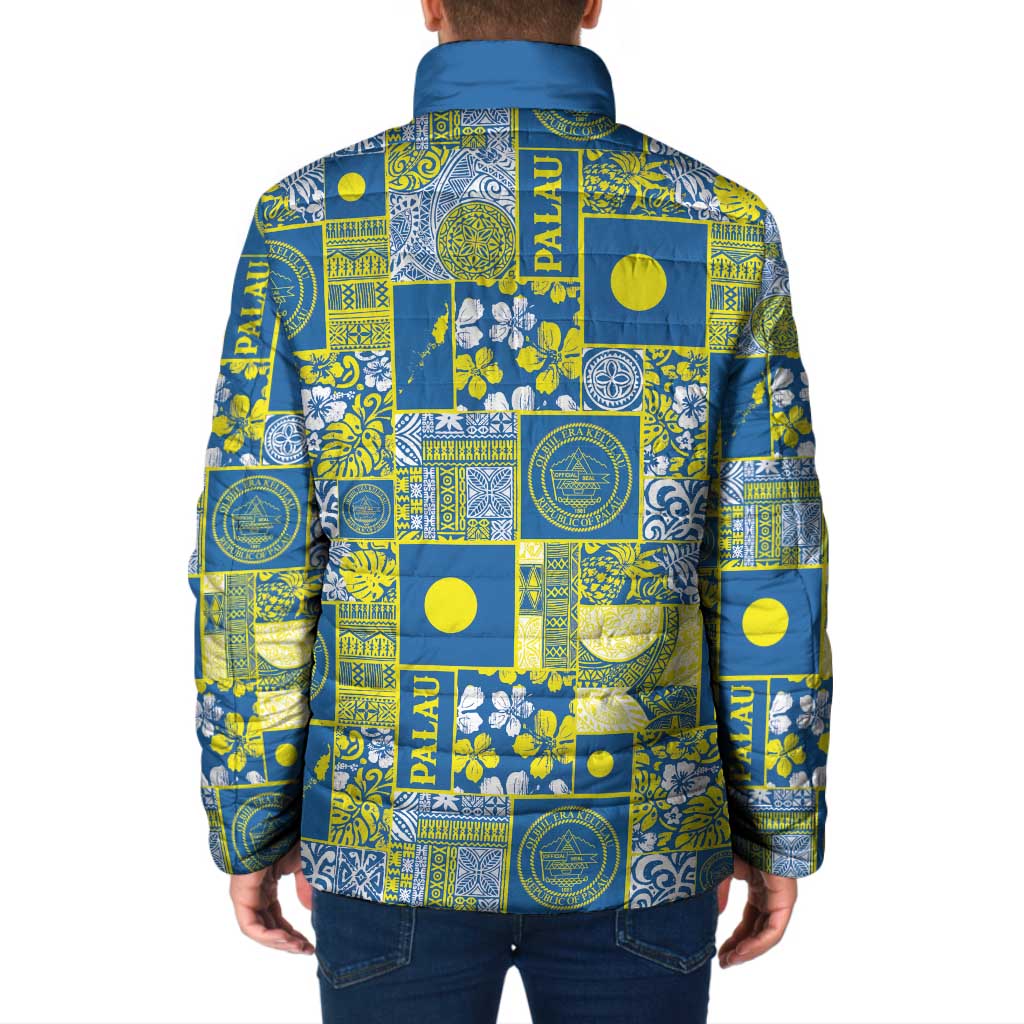 Palau Ungil Kurismas Padded Jacket Pacific Patchwork Xmas Vibes - Polynesian Pride