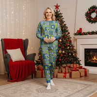 Palau Ungil Kurismas Christmas Pajama Set Pacific Patchwork Xmas Vibes - Polynesian Pride