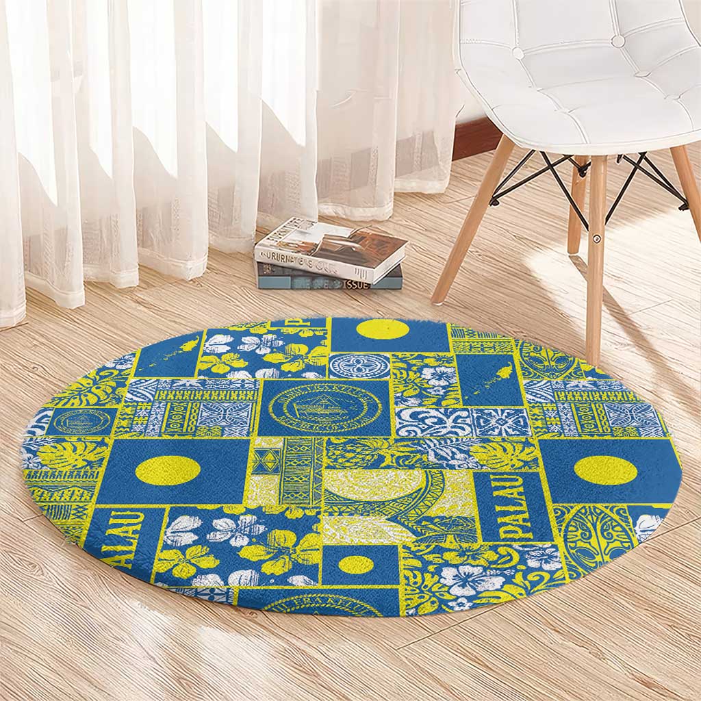 Palau Ungil Kurismas Round Carpet Pacific Patchwork Xmas Vibes - Polynesian Pride