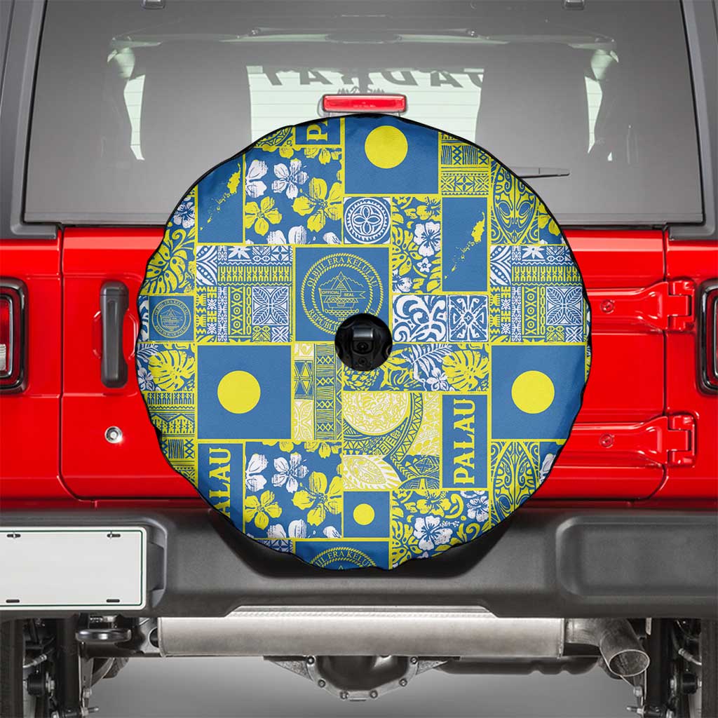 Palau Ungil Kurismas Spare Tire Cover Pacific Patchwork Xmas Vibes - Polynesian Pride