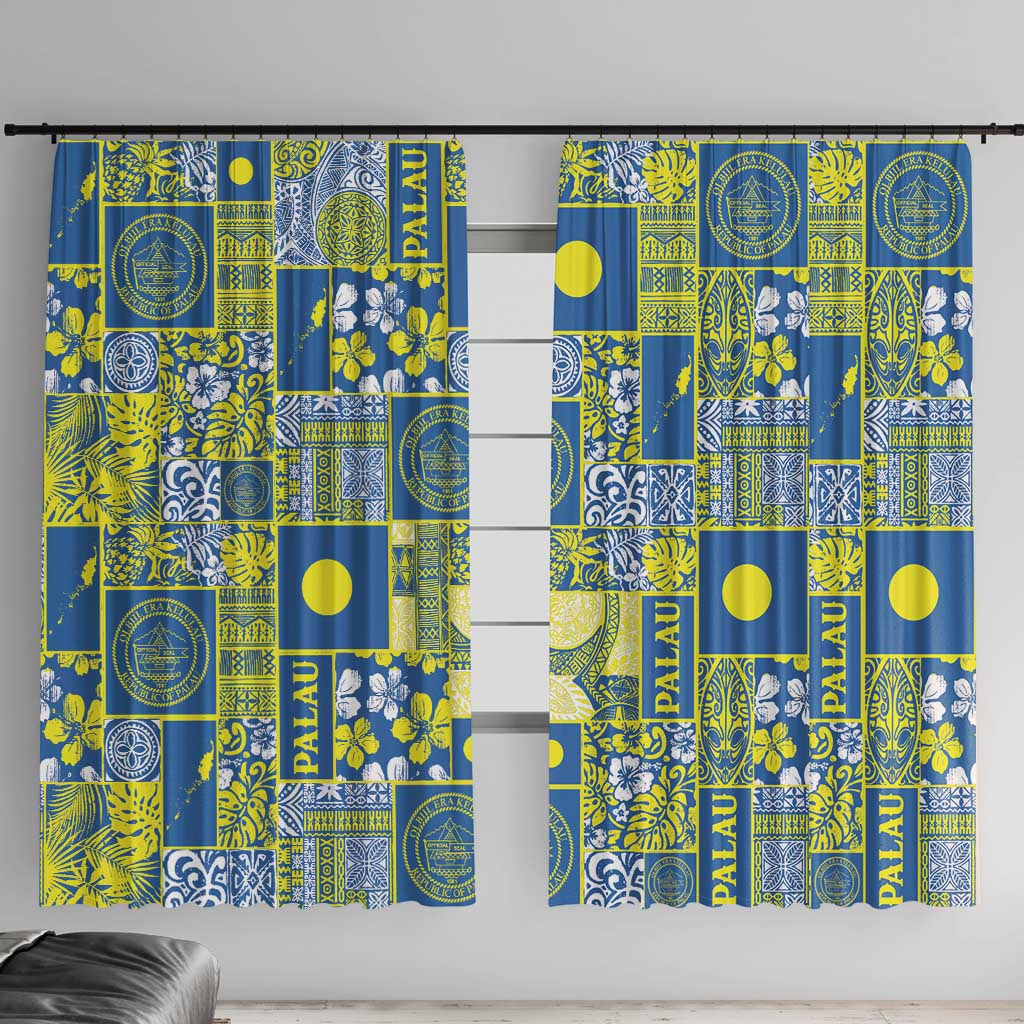 Palau Ungil Kurismas Window Curtain Pacific Patchwork Xmas Vibes - Polynesian Pride