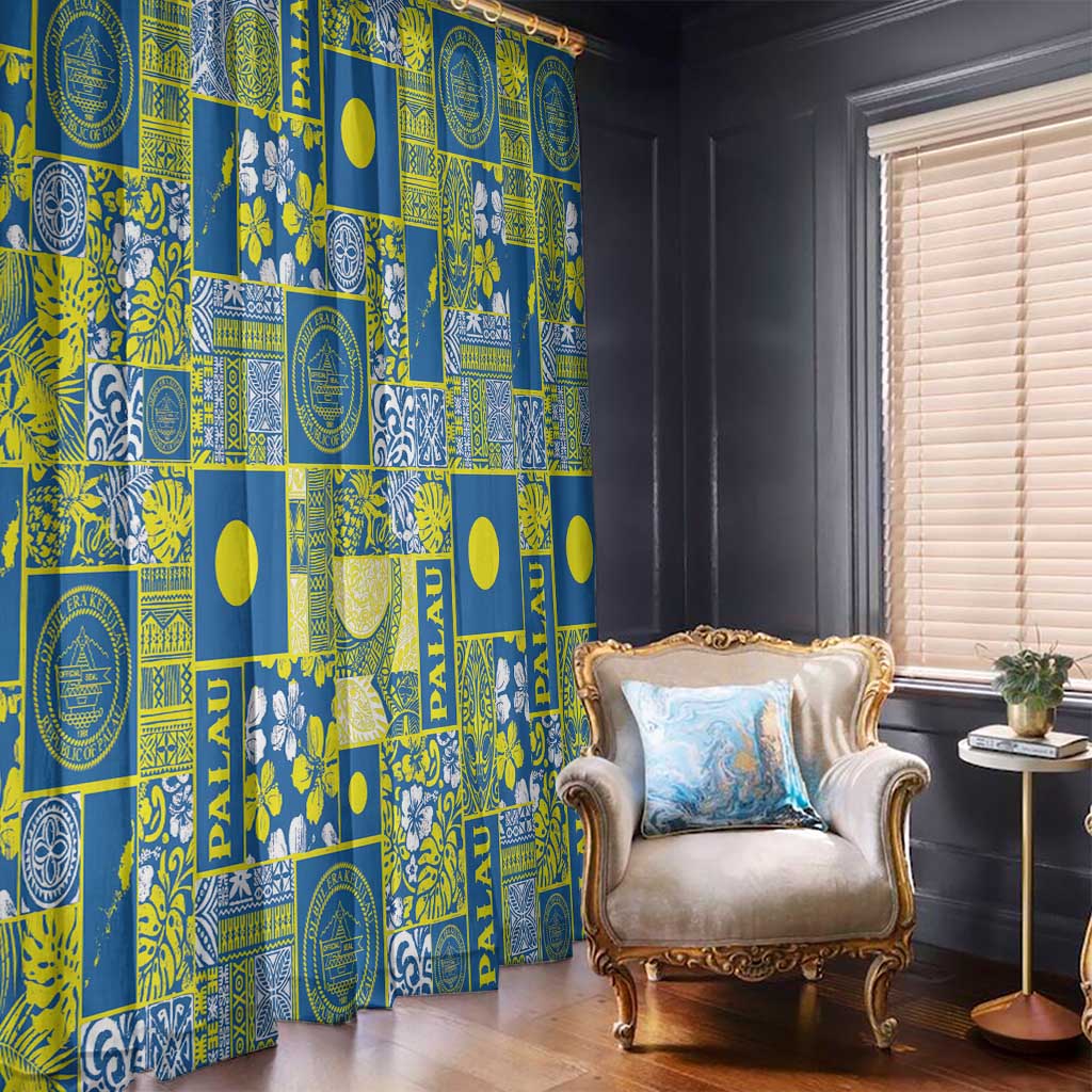 Palau Ungil Kurismas Window Curtain Pacific Patchwork Xmas Vibes - Polynesian Pride