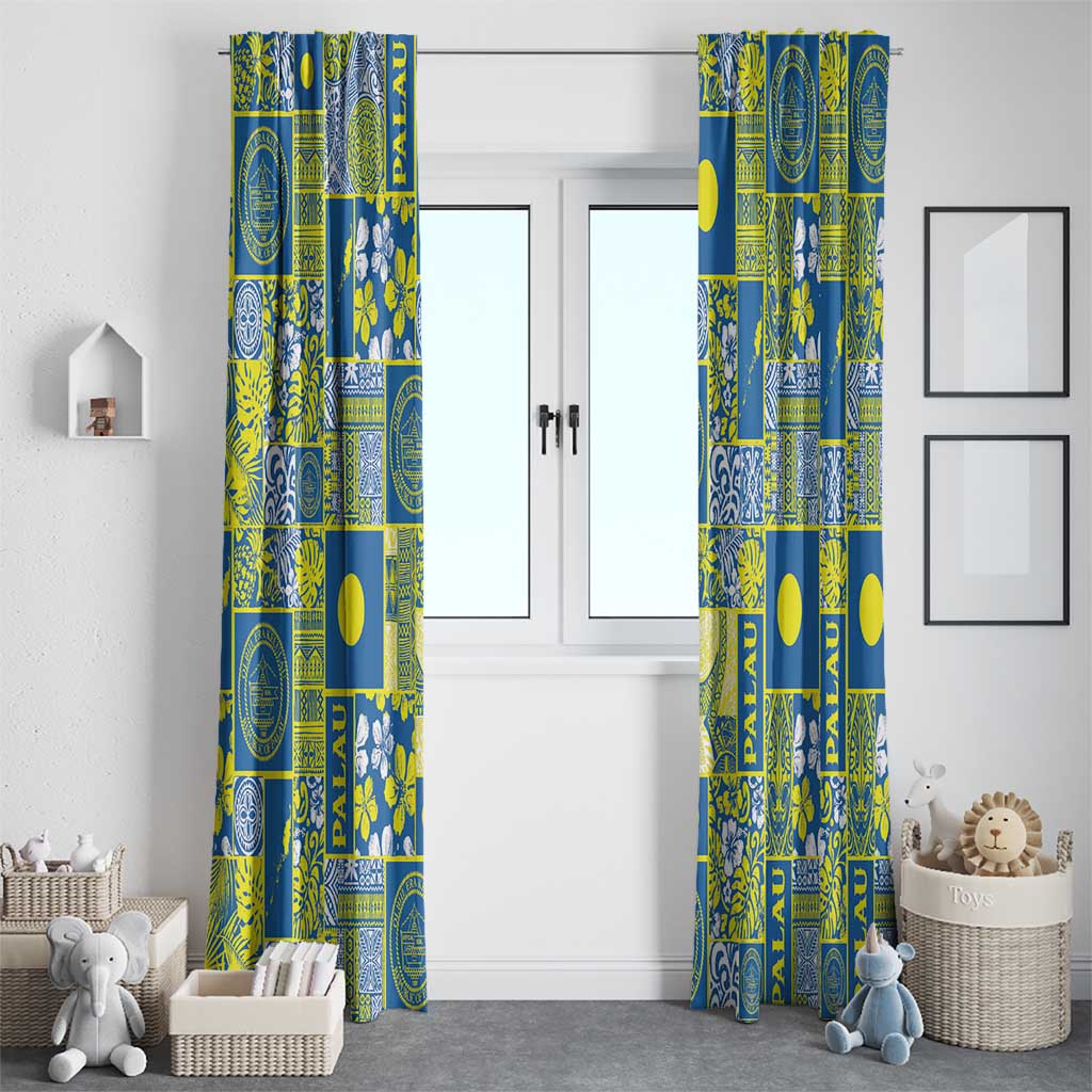 Palau Ungil Kurismas Window Curtain Pacific Patchwork Xmas Vibes - Polynesian Pride