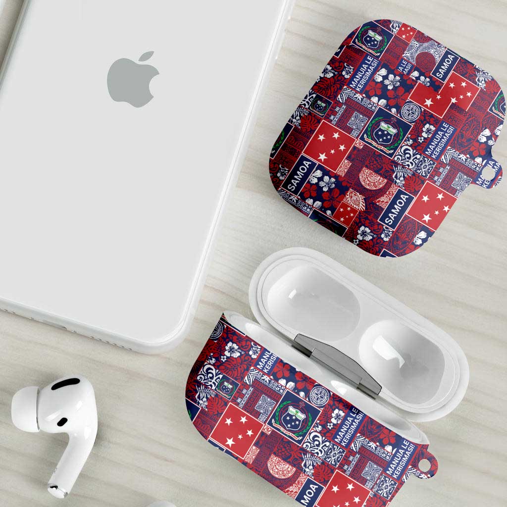 Red Samoa Manuia Le Kerisimasi AirPods Case Pacific Patchwork Xmas Vibes LT9 - Polynesian Pride