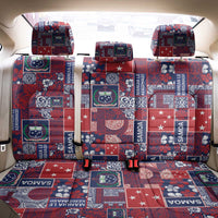 Red Samoa Manuia Le Kerisimasi Back Car Seat Cover Pacific Patchwork Xmas Vibes - Polynesian Pride