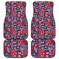 Red Samoa Manuia Le Kerisimasi Car Mats Pacific Patchwork Xmas Vibes LT9 - Polynesian Pride
