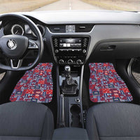 Red Samoa Manuia Le Kerisimasi Car Mats Pacific Patchwork Xmas Vibes LT9 Set 2pcs - Front Red - Polynesian Pride
