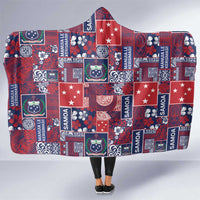 Red Samoa Manuia Le Kerisimasi Hooded Blanket Pacific Patchwork Xmas Vibes LT9 One Size Red - Polynesian Pride