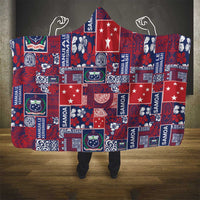 Red Samoa Manuia Le Kerisimasi Hooded Blanket Pacific Patchwork Xmas Vibes LT9 - Polynesian Pride