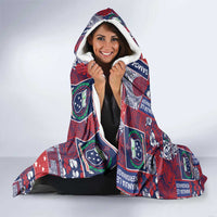 Red Samoa Manuia Le Kerisimasi Hooded Blanket Pacific Patchwork Xmas Vibes LT9 - Polynesian Pride