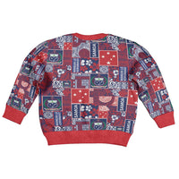 Red Samoa Manuia Le Kerisimasi Kid Ugly Christmas Sweater Pacific Patchwork Xmas Vibes LT9 - Polynesian Pride