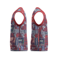 Red Samoa Manuia Le Kerisimasi Christmas Knitted V-Neck Vest Pacific Patchwork Xmas Vibes LT9 - Polynesian Pride