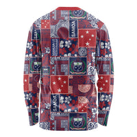 Red Samoa Manuia Le Kerisimasi Long Sleeve Shirt Pacific Patchwork Xmas Vibes LT9 - Polynesian Pride