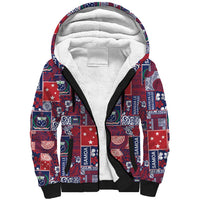 Red Samoa Manuia Le Kerisimasi Sherpa Hoodie Pacific Patchwork Xmas Vibes LT9 Unisex Red - Polynesian Pride