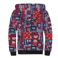 Red Samoa Manuia Le Kerisimasi Sherpa Hoodie Pacific Patchwork Xmas Vibes LT9 - Polynesian Pride