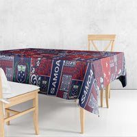 Red Samoa Manuia Le Kerisimasi Tablecloth Pacific Patchwork Xmas Vibes LT9 - Polynesian Pride