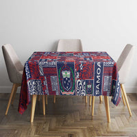 Red Samoa Manuia Le Kerisimasi Tablecloth Pacific Patchwork Xmas Vibes LT9 - Polynesian Pride