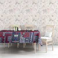 Red Samoa Manuia Le Kerisimasi Tablecloth Pacific Patchwork Xmas Vibes LT9 - Polynesian Pride