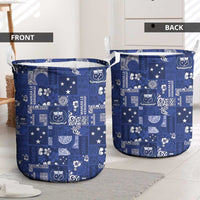 Blue Samoa Manuia Le Kerisimasi Laundry Basket Pacific Patchwork Xmas Vibes LT9 - Polynesian Pride