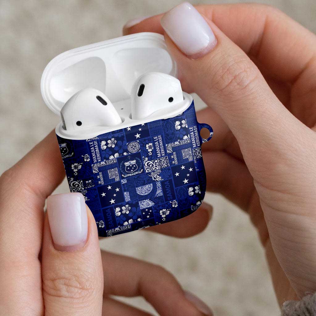 Blue Samoa Manuia Le Kerisimasi AirPods Case Pacific Patchwork Xmas Vibes LT9 - Polynesian Pride