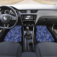 Blue Samoa Manuia Le Kerisimasi Car Mats Pacific Patchwork Xmas Vibes LT9 Set 2pcs - Front Blue - Polynesian Pride