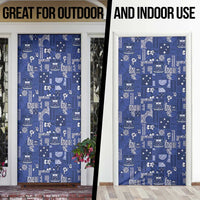Blue Samoa Manuia Le Kerisimasi Door Cover Pacific Patchwork Xmas Vibes LT9 - Polynesian Pride