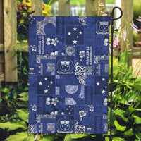 Blue Samoa Manuia Le Kerisimasi Garden Flag Pacific Patchwork Xmas Vibes - Polynesian Pride