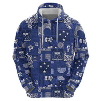 Blue Samoa Manuia Le Kerisimasi Hoodie Pacific Patchwork Xmas Vibes LT9 - Polynesian Pride