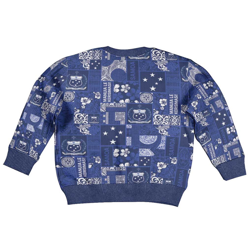 Blue Samoa Manuia Le Kerisimasi Kid Ugly Christmas Sweater Pacific Patchwork Xmas Vibes LT9 - Polynesian Pride