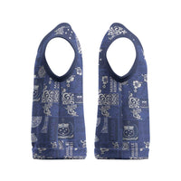 Blue Samoa Manuia Le Kerisimasi Christmas Knitted V-Neck Vest Pacific Patchwork Xmas Vibes LT9 - Polynesian Pride