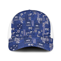 Blue Samoa Manuia Le Kerisimasi Mesh Trucker Cap Pacific Patchwork Xmas Vibes - Polynesian Pride