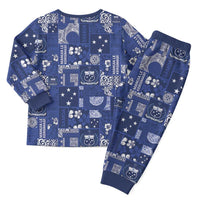 Blue Samoa Manuia Le Kerisimasi Christmas Pajama Set Pacific Patchwork Xmas Vibes LT9 - Polynesian Pride