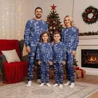 Blue Samoa Manuia Le Kerisimasi Christmas Pajama Set Pacific Patchwork Xmas Vibes LT9 - Polynesian Pride