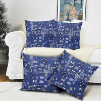 Blue Samoa Manuia Le Kerisimasi Pillow Cover Pacific Patchwork Xmas Vibes - Polynesian Pride