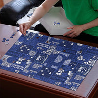 Blue Samoa Manuia Le Kerisimasi Puzzle Pacific Patchwork Xmas Vibes LT9 - Polynesian Pride