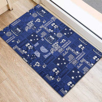 Blue Samoa Manuia Le Kerisimasi Rubber Doormat Pacific Patchwork Xmas Vibes LT9 - Polynesian Pride