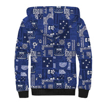 Blue Samoa Manuia Le Kerisimasi Sherpa Hoodie Pacific Patchwork Xmas Vibes LT9 - Polynesian Pride