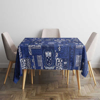 Blue Samoa Manuia Le Kerisimasi Tablecloth Pacific Patchwork Xmas Vibes LT9 - Polynesian Pride
