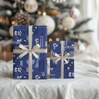 Blue Samoa Manuia Le Kerisimasi Wrapping Paper Pacific Patchwork Xmas Vibes LT9 - Polynesian Pride