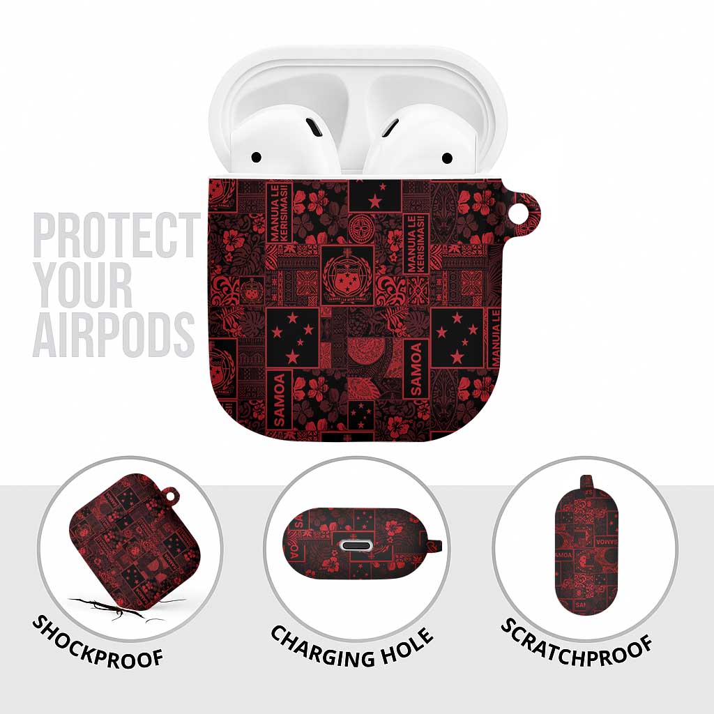 Dark Samoa Manuia Le Kerisimasi AirPods Case Pacific Patchwork Xmas Vibes LT9 - Polynesian Pride