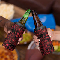 Dark Samoa Manuia Le Kerisimasi 4 in 1 Can Cooler Tumbler Pacific Patchwork Xmas Vibes - Polynesian Pride