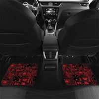 Dark Samoa Manuia Le Kerisimasi Car Mats Pacific Patchwork Xmas Vibes LT9 Set 2pcs - Back Red - Polynesian Pride