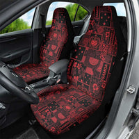 Dark Samoa Manuia Le Kerisimasi Car Seat Cover Pacific Patchwork Xmas Vibes - Polynesian Pride