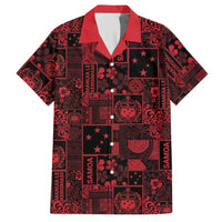 Dark Samoa Manuia Le Kerisimasi Hawaiian Shirt Pacific Patchwork Xmas Vibes LT9 Red - Polynesian Pride