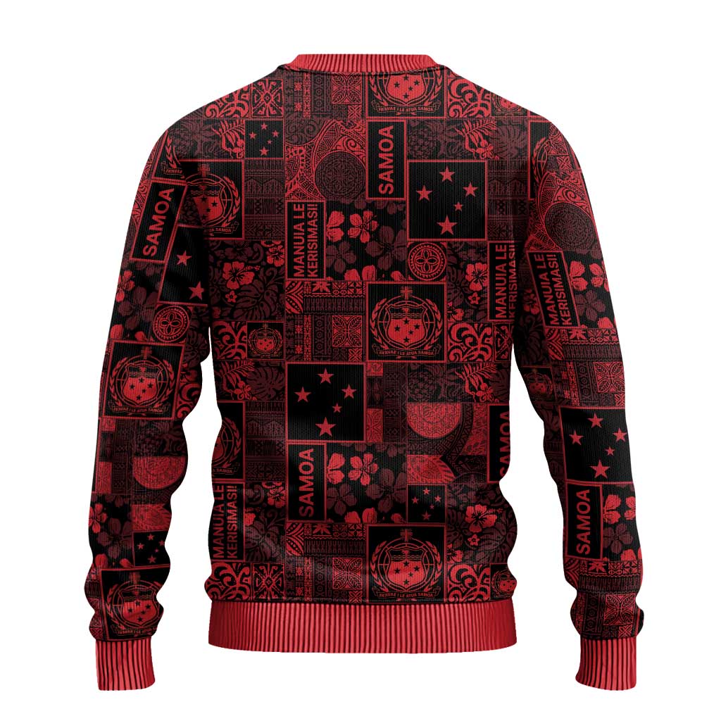 Dark Samoa Manuia Le Kerisimasi Ugly Christmas Sweater Pacific Patchwork Xmas Vibes - Polynesian Pride