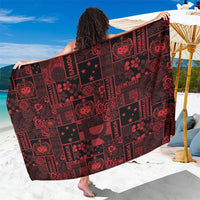Dark Samoa Manuia Le Kerisimasi Sarong Pacific Patchwork Xmas Vibes - Polynesian Pride
